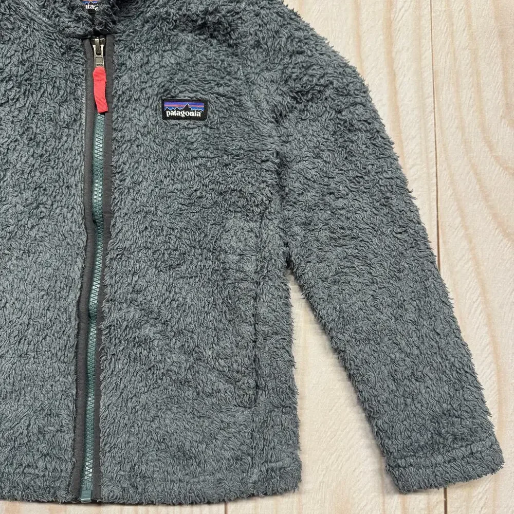 Patagonia Los Gatos Hoody Girls XS 5-6 Sherpa Pile Fleece Jacket Forge Gray